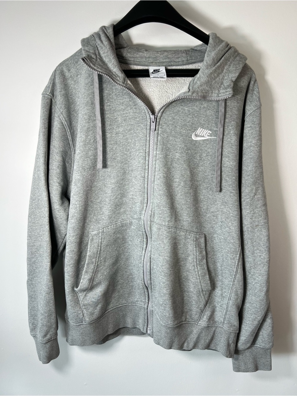 Nike Men's Size Large Grey Full-Zip Hoodie Sweatshirt